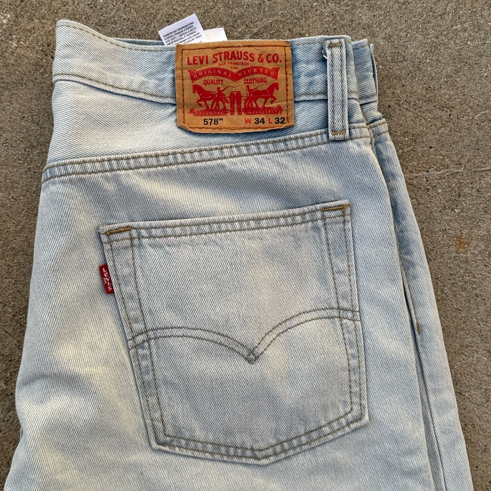 Levi's Baggy Light Blue Straight Jeans 34x32 washed / New